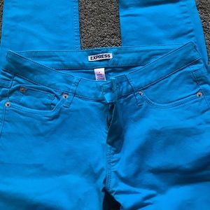 Bright blue express skinny jean